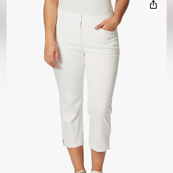Dalia Crisp White Tapered  Crop Size 10 Trousers - Picture 1 of 12